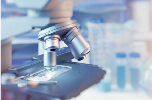 Microscope in a pharmaceutical laboratory